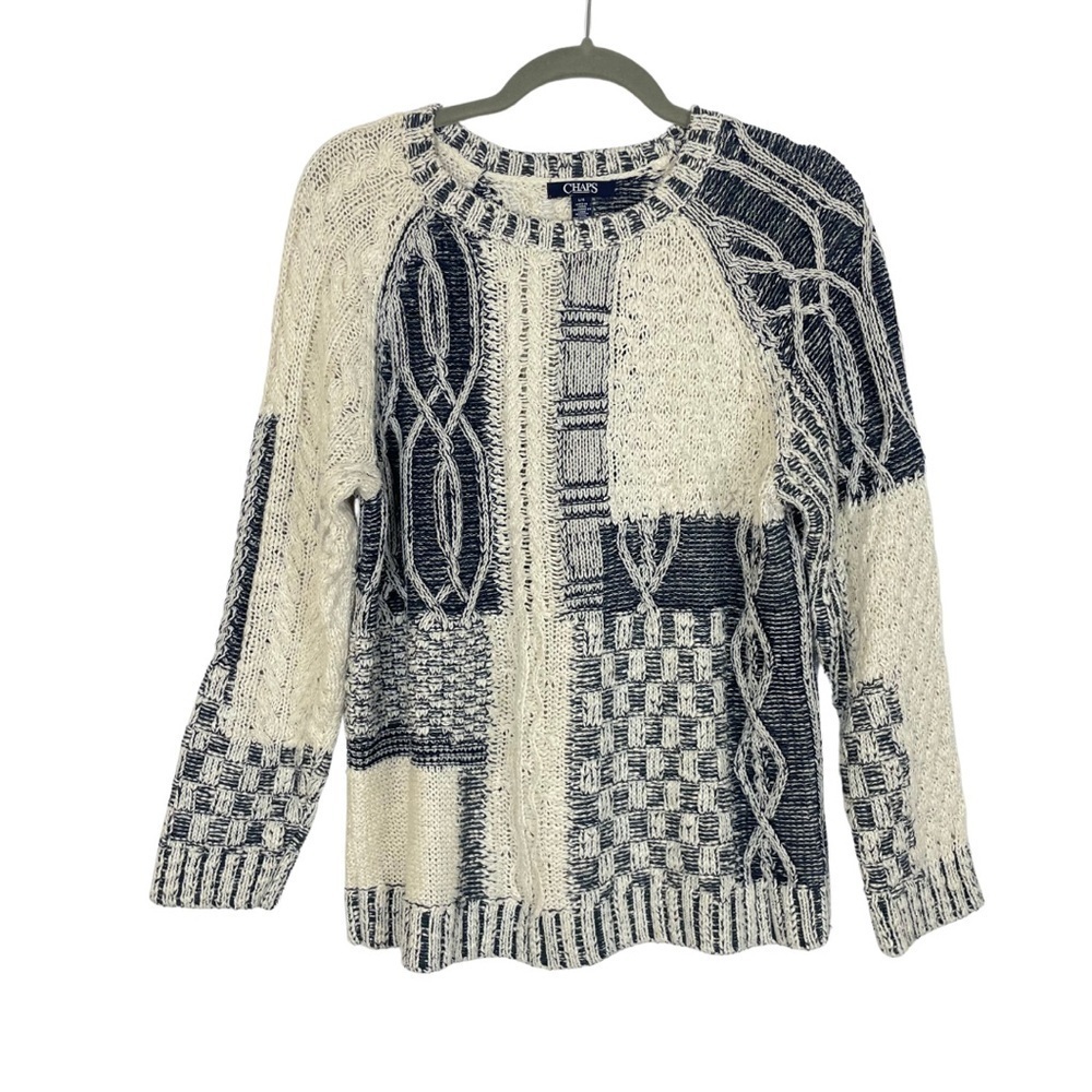 Women’s Chaps Loose Knit Cozy Casual Sweater, Cotton Blend, Size L
